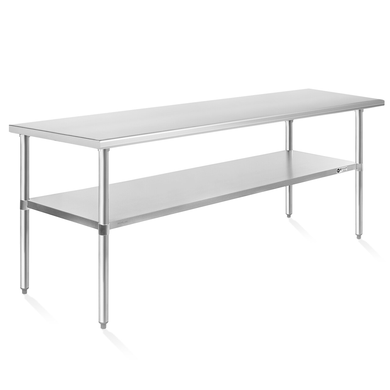 KUTLER Stainless Steel Table, NSF Heavy Duty Commercial Kitchen Prep and Work Table with Undershelf for Restaurant, Hotel, Home